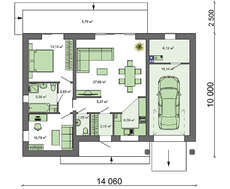 Компактный дом с коричневой кровлей и фасадным декором аналогичного колера