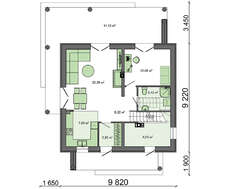 Коттедж в два этажа для проживания семьи из пяти человек