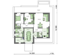 Симпатичный одноэтажный коттедж