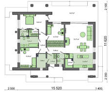 Схема европейского коттеджа площадью 140 кв.м.