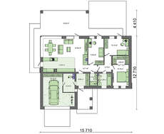 Красивый коттедж с гаражом, декорированным кирпичной кладкой