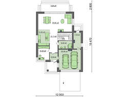 План-схема 2х этажного коттеджа площадью 246 кв.м.