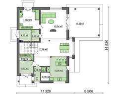 Проект частного жилого коттеджа на 2 этажа площадью 231 кв.м.