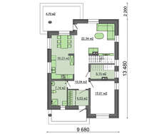 Проект мансардного трехэтажного светлого жилого дома