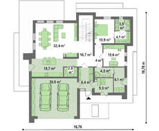 Проект строительства 2х этажного коттеджа площадью 210 кв.м.