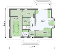 Двухэтажный классический домик с балконом над эркером