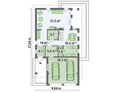 Большой мансардный коттедж с террасой над гаражом