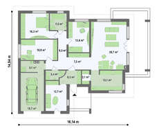 Уютный проект коттеджа с гаражом на 1 автомобиль