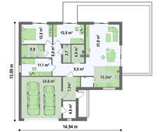 Оригинальный проект современного одноэтажного дома