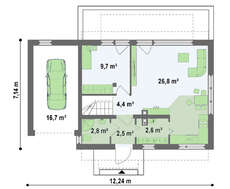 Мансардный дом с большими стильными окнами