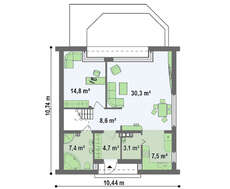 Загородный коттедж с большими мансардными окнами