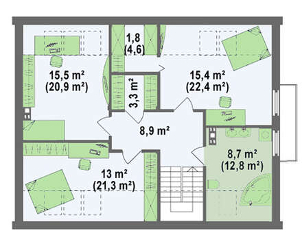 Проект комфортного дома с одинарным гаражом