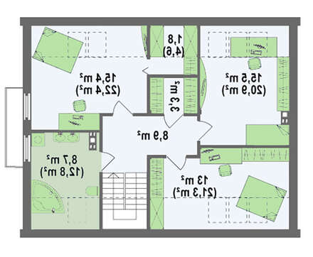Проект комфортного дома с одинарным гаражом
