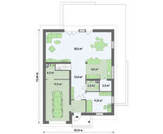 Яркий проект дома 10 на 13 с мансардой