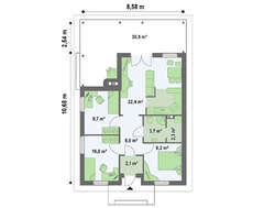 Интересный проект дачного дома с крытой террасой