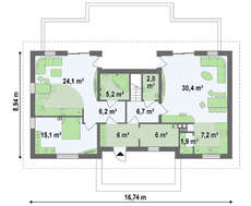Большой коттедж с мансардой и удобными балконами
