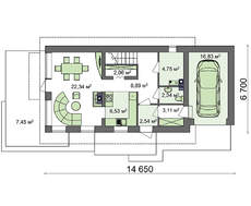 Проект особняка с оригинальным фасадом для большого участка