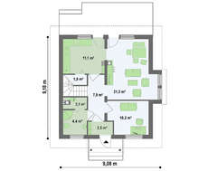 Проект малогабаритного дома с кабинетом на первом этаже