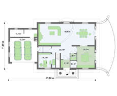 Проект особняка с гаражом для 2-х автомашин