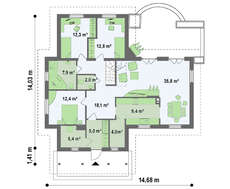 Проект одноэтажного дома с большим чердаком
