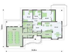Проект светлого дома с гаражом для двух машин