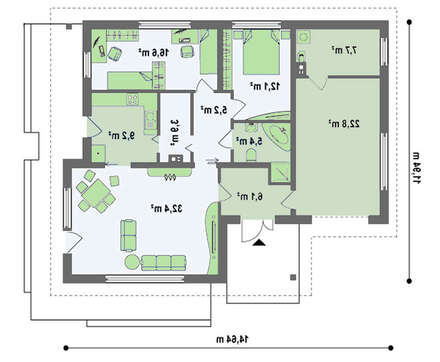 Проект малогабаритного дачного домика с гаражом