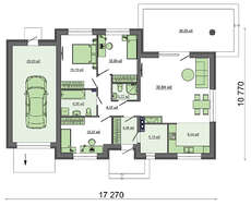 Проект одноэтажного особняка с гаражом