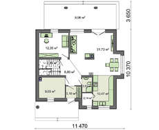 Проект дома с красивой необычной мансардой