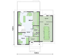 Проект 2х этажного классического дома с двухскатной крышей