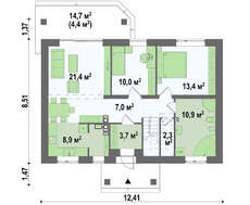 Классический проект коттеджа с мансардой
