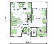 Проект большого комфортабельного дома с мансардой