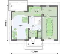 Проект классического экономного дома с мансардным этажом