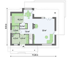 Проект классического мансардного коттеджа с современными элементами