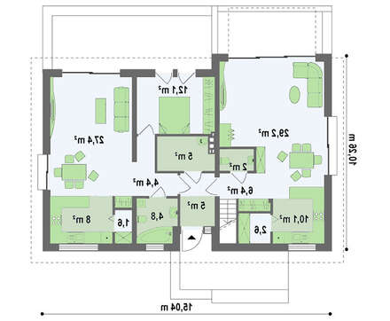 Проект просторного коттеджа на две семьи