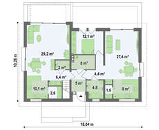 Проект просторного коттеджа на две семьи