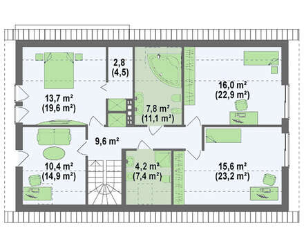 Проект просторного коттеджа на две семьи