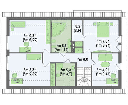 Проект просторного коттеджа на две семьи