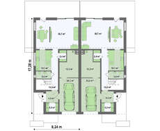 Современный проект дома на две семьи