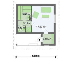 Симпатичный проект небольшой бани