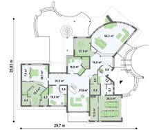 Проект комфортабельного особняка с гаражом для двух автомобилей