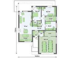 Просторный дом в стиле хай-тек с 2-я спальнями