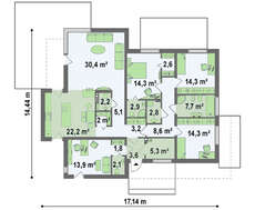 Одноэтажный особнячок в стиле хай-тек