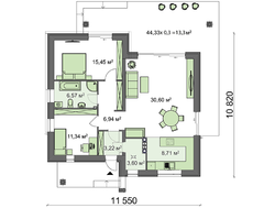 Компактный коттедж в стиле хай-тек с плоской кровлей