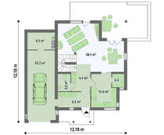 Проект дома с оригинальной мансардой