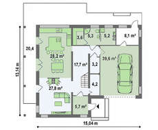 Проект ультрасовременного дома с террасой над гаражом