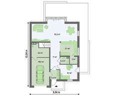 Проект современного дома с мансардой и оригинальным балконом