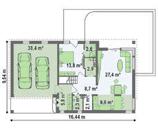 Проект симпатичного дома с мансардой и гаражом