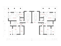 Современный коттедж на две семьи с плоской крышей