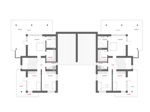 Современный коттедж на две семьи с плоской крышей