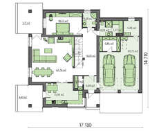 Проект современной комфортной усадьбы с сауной на первом этаже